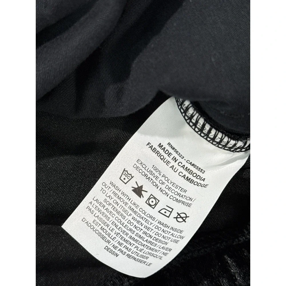 Nike Track Jacket Womens Large Black Velour Full Zip Logo Tape Sleeves Swoosh